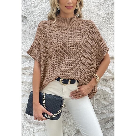 Women's Acrylic Knit Pullover Sweater Vest Short Sleeve Casual Tops - Picture 6 of 6